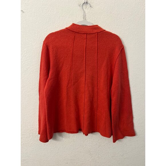 Coldwater Creek tangerine boiled wool blend button jacket women size; medium - Picture 2 of 7